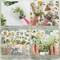 170 Pcs Spring Scrapbook Sticker & Paper Kit - 145 Waterproof PET Flower Decals & 25 Sheets Scenic Material Paper - Pre-Cut Floral Supplies for Bullet Journals, Collage, and DIY Crafts